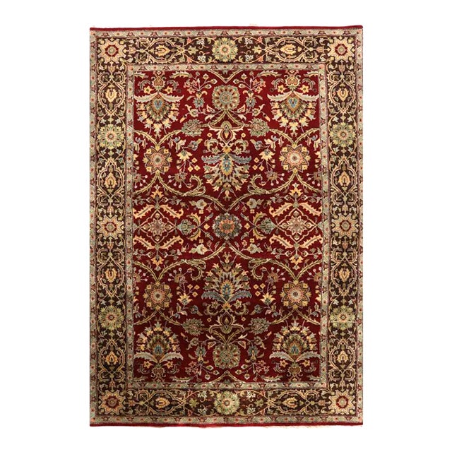 Handwoven Sarouk Farahan Style Area Rug 4’0″ X 6’0″ For Sale