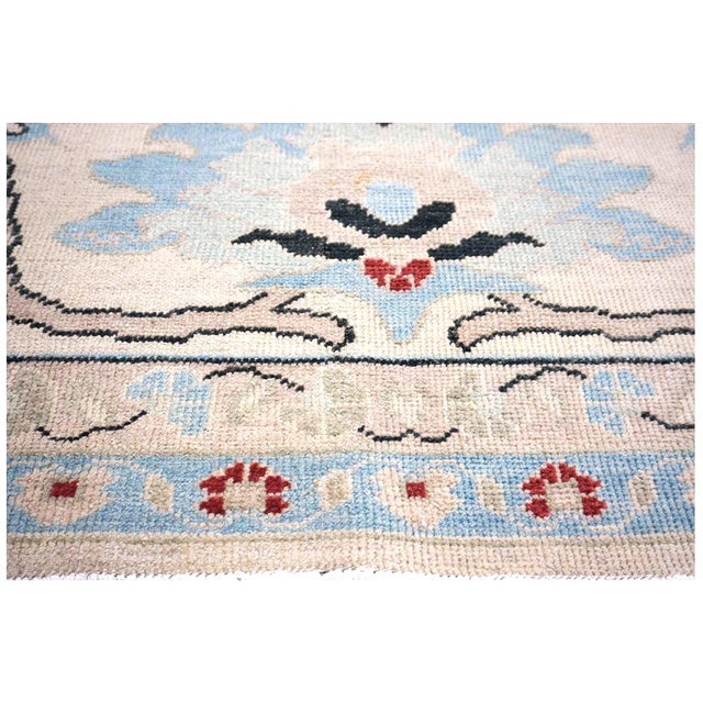 Persian Sultanabad Wool 10x14 Ivory, Blue, & Red Handmade Area Rug #1143766 For Sale - Image 11 of 14