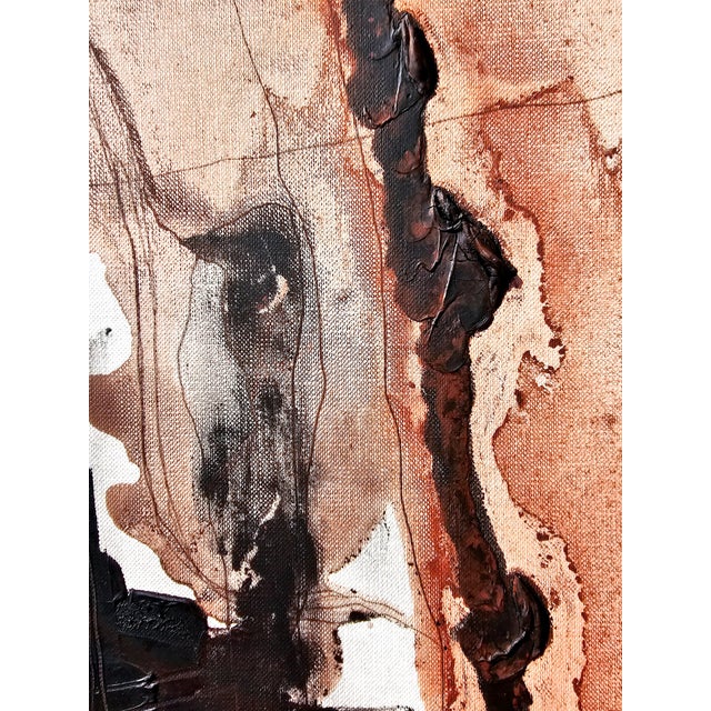 2020s 11.8" by 15.8" One-of-a-Kind Original Natural Color Palette Abstract Painting / Earth Tones / Abstraction / Robert Motherwell For Sale - Image 5 of 6