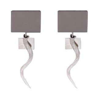 Safari Horn Sconces - A Pair For Sale