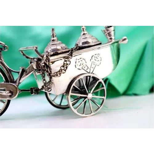 Silver Ice Cream Vending Cart For Sale - Image 6 of 8