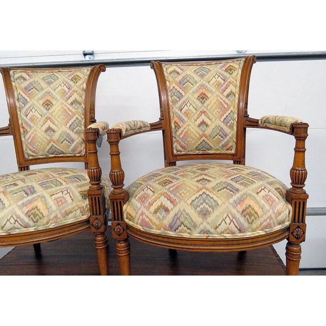 Mid 20th Century Pair of French Regency Style Fauteuils Armchairs For Sale - Image 5 of 9