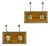Pair of Vintage French Mid Century Wood and Metal Double Wall Hooks on Wood Plaques For Sale