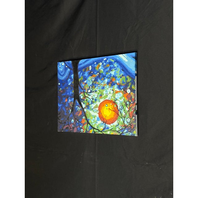 Contemporary Colorful Abstract Expressionist-Style Canvas, 19” X 16” For Sale - Image 3 of 5