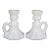 Milk Glass White Octagonal Flared Candlestick Holders With Handles a Pair For Sale