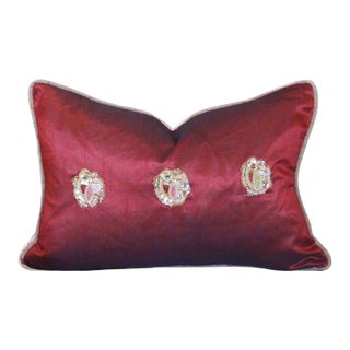 Red Peacock Sage Lumbar Pillow For Sale