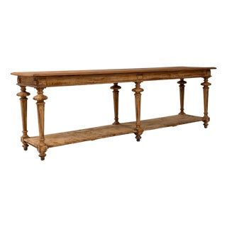 19th Century French Wooden Drapers Table For Sale