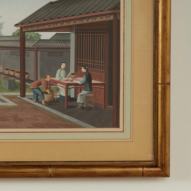 Antique Chinese Gouache Painting With Figures For Sale - Image 9 of 11