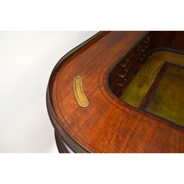 Carlton House Desk in Mahogany and Leather Top, 1890s For Sale - Image 11 of 15