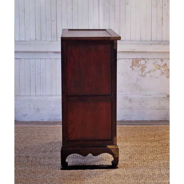 1940s Antique Asian Cabinet With Brass Detail For Sale - Image 5 of 6
