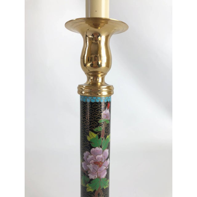 1960s Vintage Cloisonné Table Lamp For Sale - Image 5 of 9