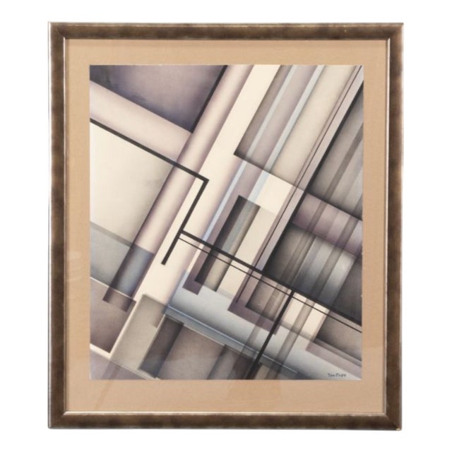 Ton Pape, Constructivist Composition in Grey & Brown Tones, 1970s, Oil on Canvas For Sale