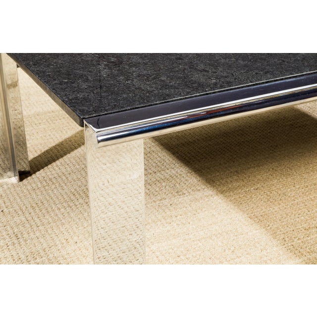 Metal Monumental Custom Granite and Steel Dining Table by Anthony Lumsden, 1970s For Sale - Image 7 of 12