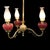 Brass & Cranberry Glass Electrified 3-Light Hanging Chandelier C1880 For Sale - Image 9 of 10