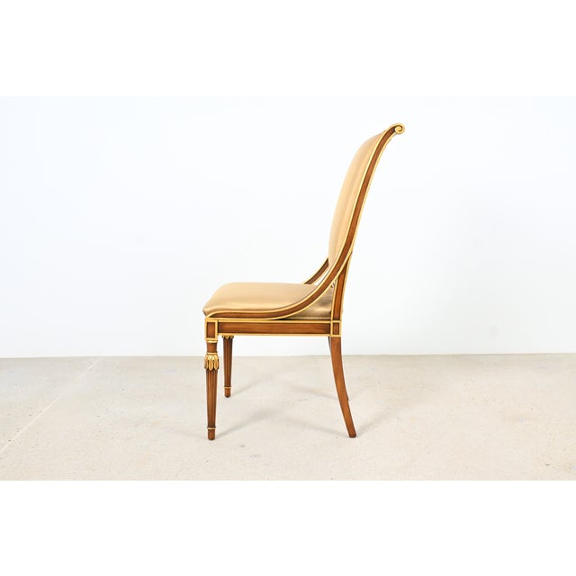 Karges Furniture Louis XVI Style Dining Chairs With Gilt Accents, Set of 14 For Sale - Image 10 of 18