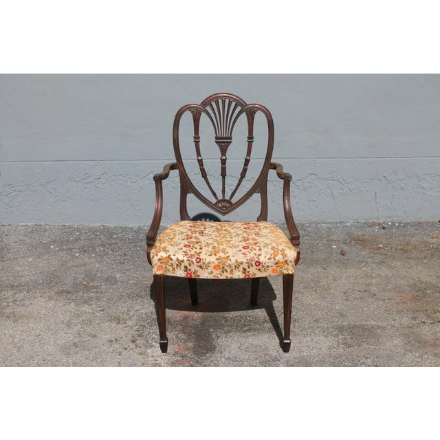 Sheraton Style Heavily Carved Mahogany Armchair For Sale - Image 13 of 13