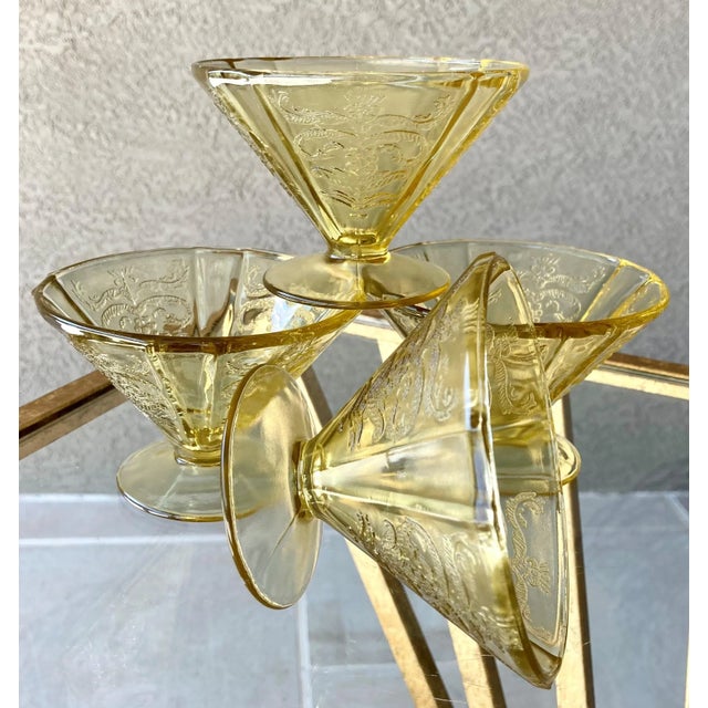 Farmhouse 1930s Federal Glass Amber Cone Shaped Footed Sherbets - Set of 4 For Sale - Image 3 of 13