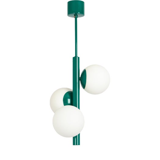 Sputnik Green Pendant Light in Opal Glasd from Kaiser Idell / Kaiser Leuchten, Germany, 1970s For Sale