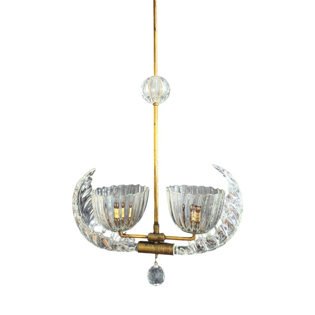 Murano Glass Pendant Lamp from Barovier & Toso, Italy, 1940s For Sale