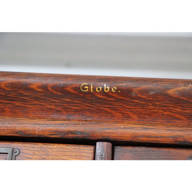 Industrial Globe Quarter Sawn Oak Sectional Stocking File Cabinet For Sale - Image 3 of 15