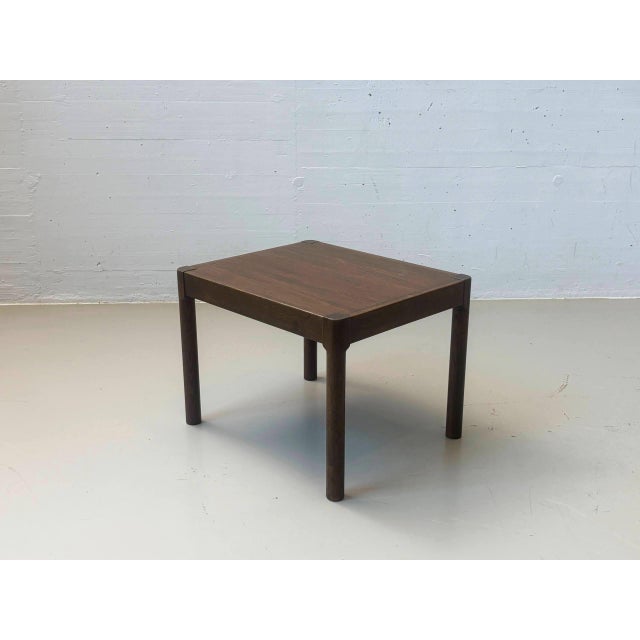 Vintage Square Side Table in Oak, 1970s For Sale - Image 3 of 8