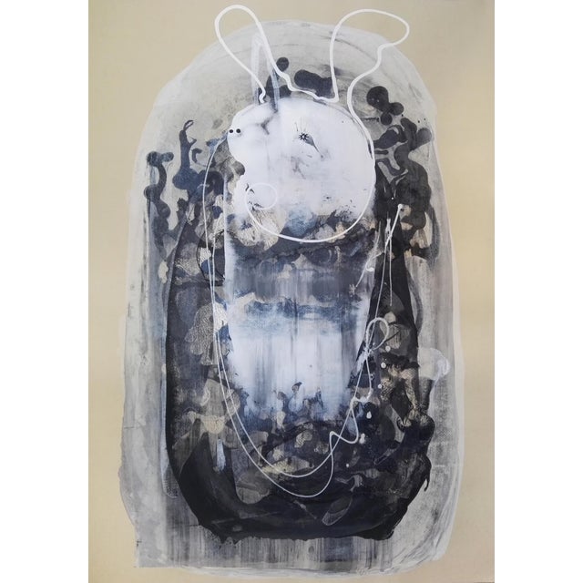 Ac6 2017 acrylic paper 100x70x1 acrylic drops on paper composition extracted from animals subjects volumes nature fantasy...