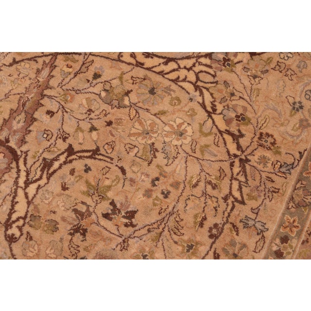Shabby Chic 1990's Pak-Persian Taupe/Brown Wool Rug - 6'1'' X 9'10'' For Sale - Image 4 of 9