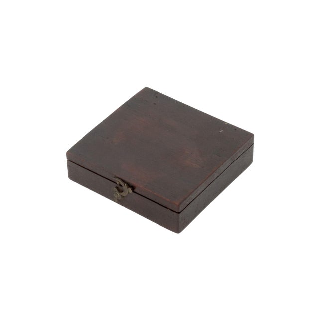 George III Pocket Compass, early 19th century, in mahogany case. Closed: 3.25" L x 3.25" W x 1" D. Provenance: The Estate...