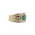 Early 21st Century Vintage 18k Yellow Gold Emerald Accented Baguette & Round Diamond Cocktail Ring For Sale - Image 5 of 9