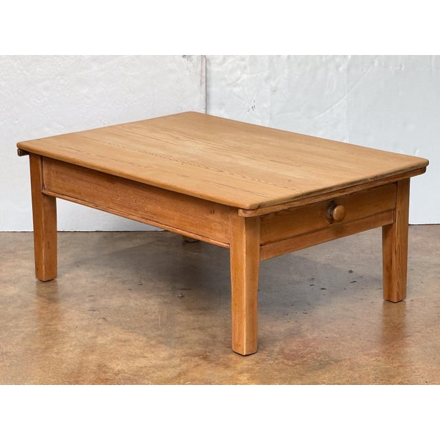 Wood French Rectangular Low or Coffee Table of Pine For Sale - Image 7 of 12