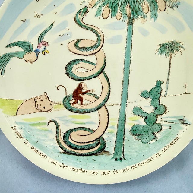 1900 - 1909 Sarreguemines Benjamin Rabier Childs Plate, Au Pays Des Surprise For Sale - Image 5 of 8