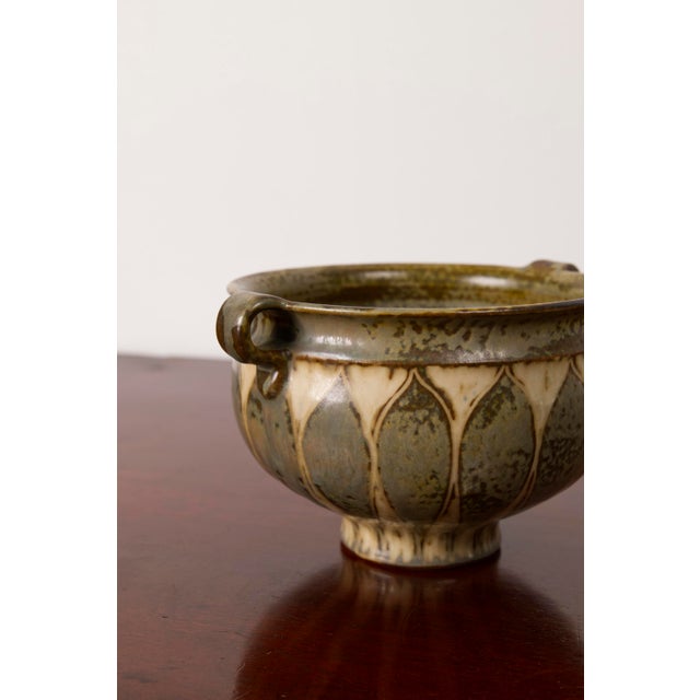 Beige Danish Ceramic Vase by Johannes Andersen, 1940s For Sale - Image 8 of 13