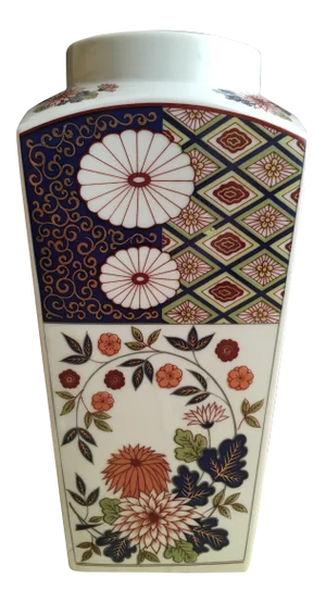 Vintage Flower Plaid Art Design Vase
