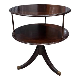 A Early 19th Century Regency Mahogany Two-Tier Dumbwaiter Table With a Pedestal Base. For Sale