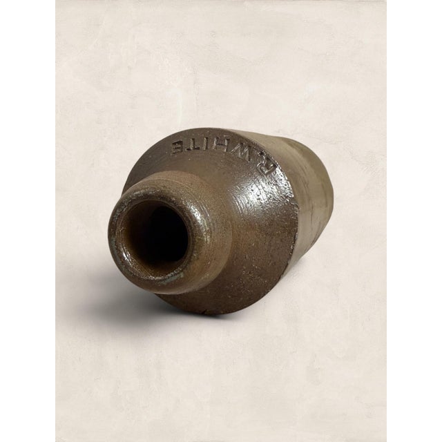 Victorian Antique English Victorian R. White's Salt-Glazed Stoneware Soda Bottle For Sale - Image 3 of 6