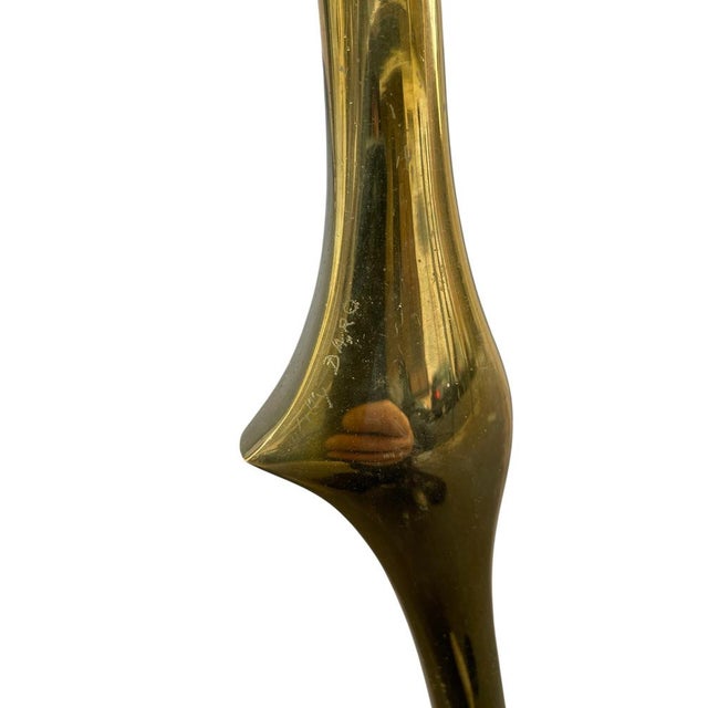 Gold Vintage Sculptural Bronze Floor Lamp by Willy Daro, 1970s For Sale - Image 8 of 11