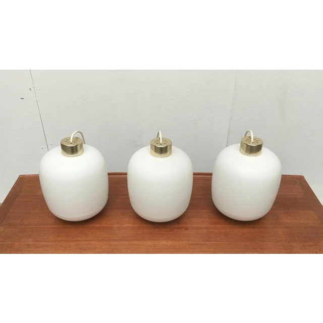 Mid-Century German Balloon Glass Pendant Lamps, 1960s, Set of 3 For Sale - Image 5 of 18