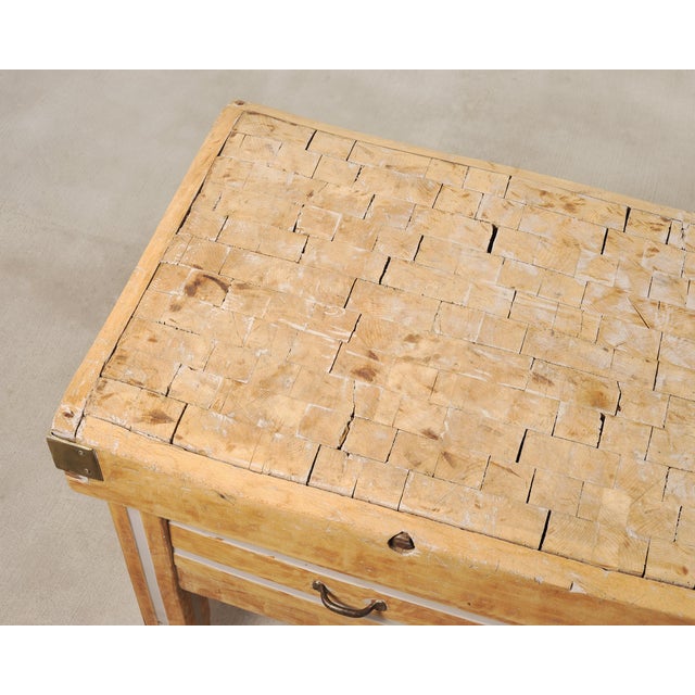 French Provincial Maple Butcher's Block Boucherie Worktable 5 Ft For Sale In Sacramento - Image 6 of 18