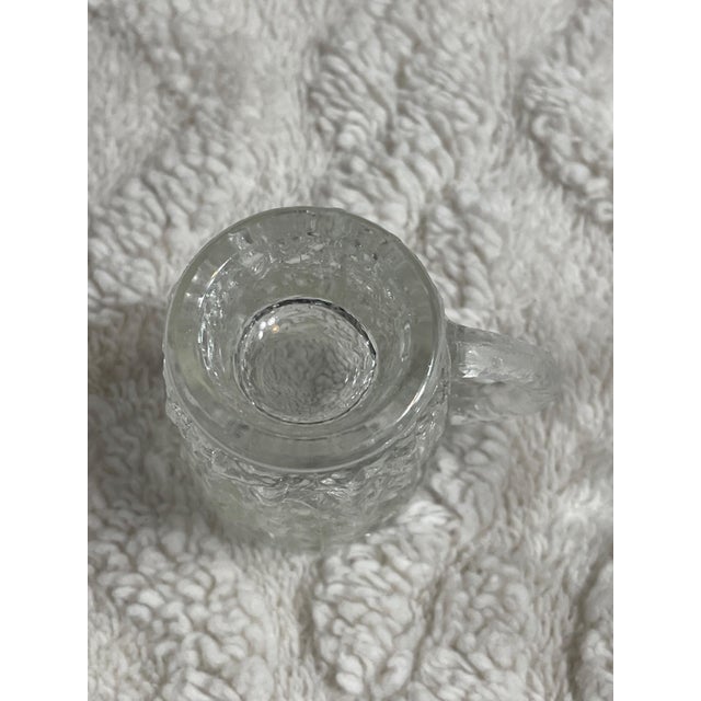 Vintage Textured Glass Mini Mugs & Cordial Glass Barware Set (5 Pieces) For Sale - Image 9 of 12