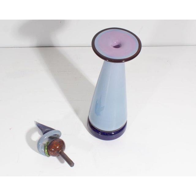 Signed 1994 Art Glass Decanter Bottle by Eric Bladholm For Sale - Image 4 of 8