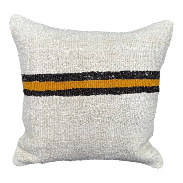 Turkish Hemp Pillow Cushion Natural Beige Black Cushion Cover 20x20 For Sale