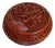 Carved Cinnabar Red Cloisonne Round Box For Sale