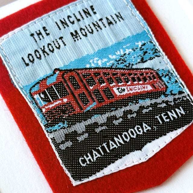 Description: Vintage Travel Patches from 1970-1990s Chattanooga, Tennessee patch features the Incline Railway at Lookout...