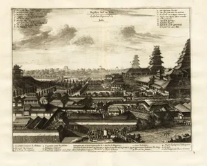 Imperial Palace in Edo or Tokyo in Japan, 1725, Paper