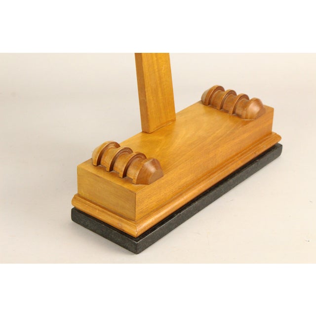 Fine Walnut Wood & Green Granite Custom Handcrafted Display Easel Picture Stand For Sale - Image 4 of 15