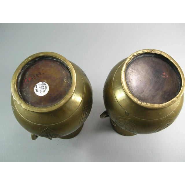 Early 20th Century Chinese Archaistic Bronze Hu Vases - a Pair For Sale - Image 10 of 11