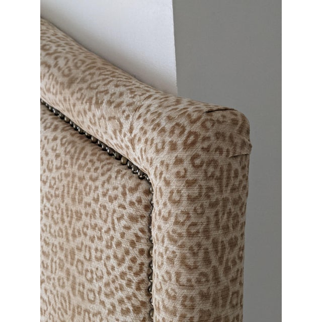 Custom Made Leopard Animal Print Upholstered Queen Headboard Chairish