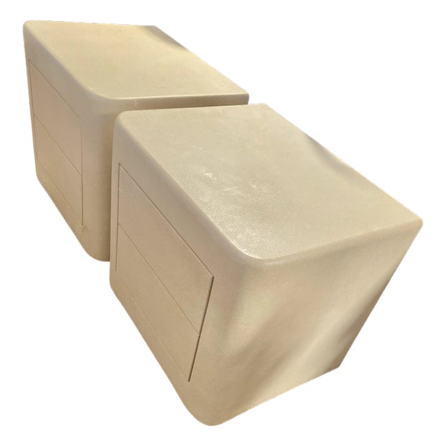 1980s Post Modern Soft Edge Accent Table or Night Stand - A Pair For Sale