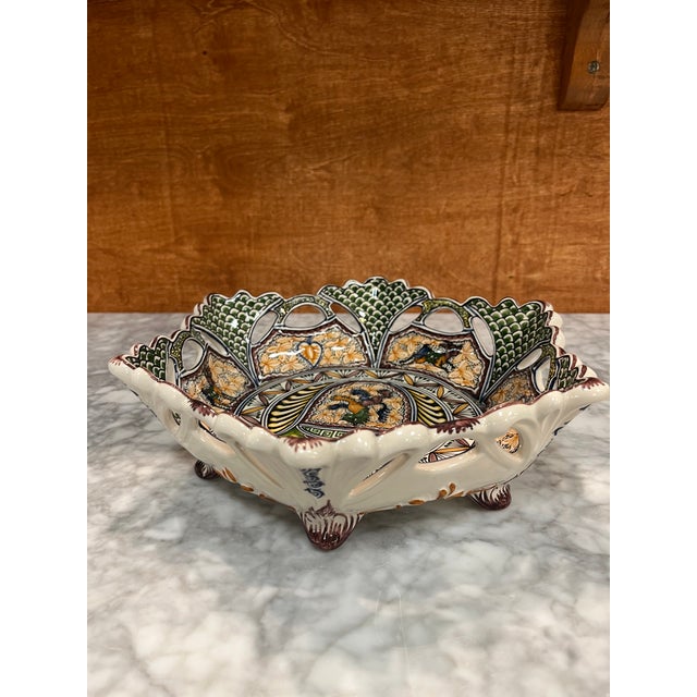 Coimbra Ceramic - Hand Painted Portuguese Fruit Basket 7 For Sale - Image 13 of 14