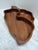 Classic vintage Hawaiian monkey pod wood carved leaf section d tray for dips and chips. Serving and decor accent. 1970s...
